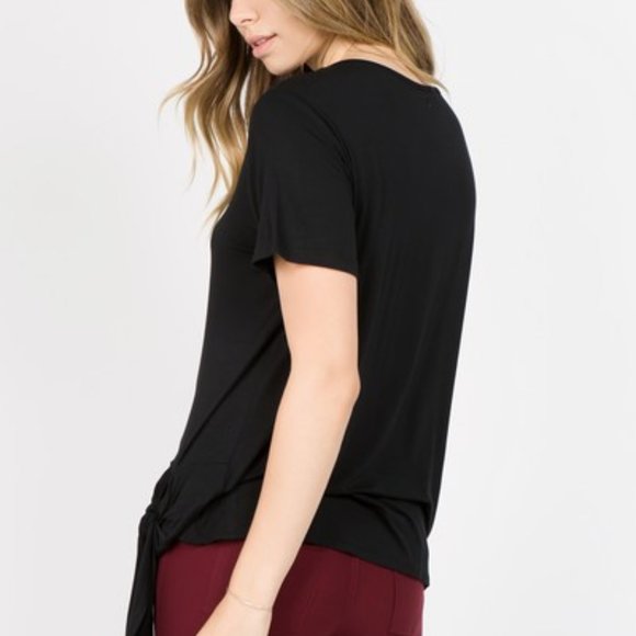 Side Tie Short Sleeve Top - Picture 3 of 5